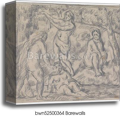 Study of Four Women Bathing by Paul Cézanne, Canvas Print Study of Four Women Bathing by Paul Cézanne, Canvas Print