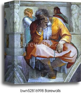 The Prophet Jeremiah by Michelangelo, Canvas Print