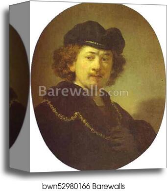 Self-Portrait with a Gold Chain by Rembrandt Harmenszoon Van Rijn, Canvas Print Self-Portrait with a Gold Chain by Rembrandt Harmenszoon Van Rijn, Canvas Print
