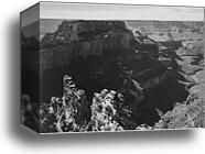 View with rock formation, different angle, "Grand Canyon National Park," Arizona.  Photographs of National Parks and Monuments, compiled 1941 - 1942, documenting the period ca. 1933 - 1942 by Ansel Adams (1902-1984), Canvas Print