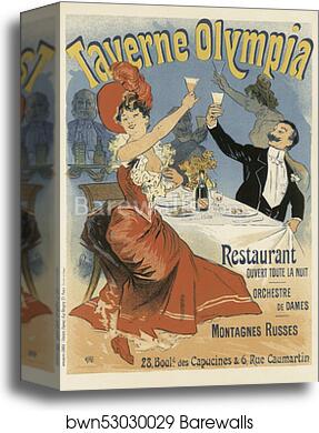 Taverne Olympia by Jules Chéret, Canvas Print