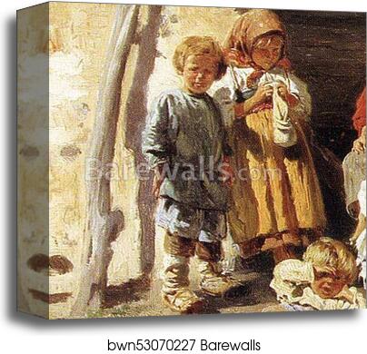 Peasant Children. Detail by Vladimir Makovsky, Canvas Print Peasant Children. Detail by Vladimir Makovsky, Canvas Print