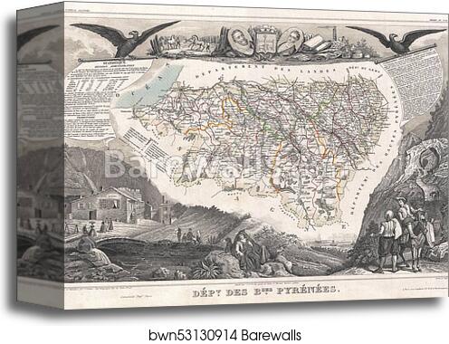 Dept. des Basses Pyrenees by Victor Jules Levasseur, Canvas Print