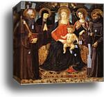 Madonna and Child Enthroned Among St. Benedict, St. Scholastica, ST. Ursula and St. John Gualberto by Benozzo Gozzoli, Canvas Print