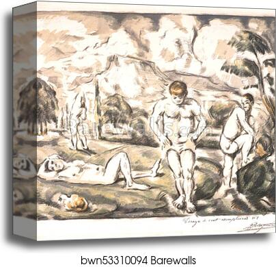 The Large Bathers by Paul Cézanne, Canvas Print
