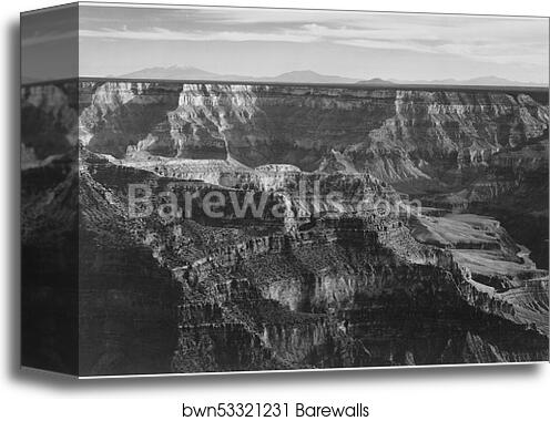 Broad view with detail of canyon, horizon, and mountains above, "Grand Canyon National Park," Arizona. Photographs of National Parks and Monuments, compiled 1941 - 1942, documenting the period ca. 1933 - 1942 by Ansel Adams (1902-1984), Canvas Print Broad view with detail of canyon, horizon, and mountains above, "Grand Canyon National Park," Arizona. Photographs of National Parks and Monuments, compiled 1941 - 1942, documenting the period ca. 1933 - 1942 by Ansel Adams (1902-1984), Canvas Print