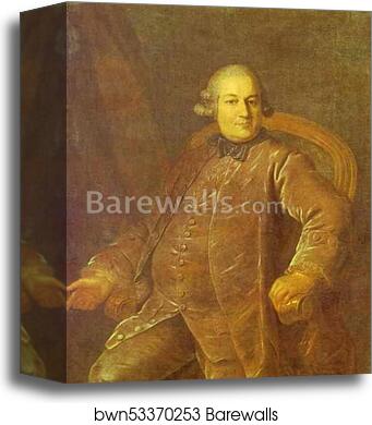 Portrait of P. I. Vyrubov by Fedor Rokotov, Canvas Print