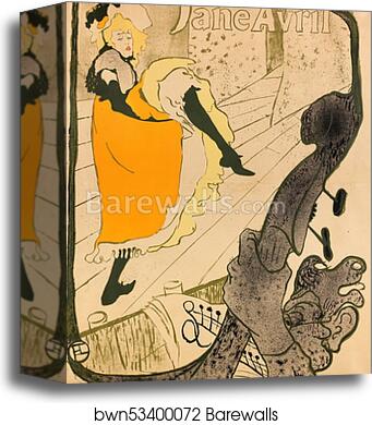 Jane Avril by Henri De Toulouse-Lautrec, Canvas Print