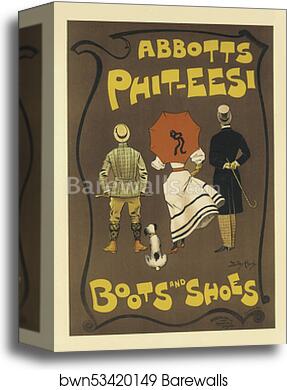 La fabrique de chaussures (Bottes et Souliers) "Abbots Phit-Eesi" by Dudley Hardy, Canvas Print