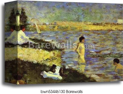 Bathing Boys (study for Bathers at Asnières) by Georges Seurat, Canvas Print