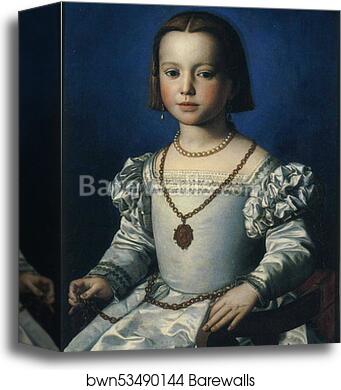 Portrait of Bia de'Medici by Agnolo Bronzino, Canvas Print