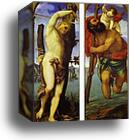 Wings of a triptych: St. Sebastian (left); St. Christopher (right) by Lorenzo Lotto, Canvas Print