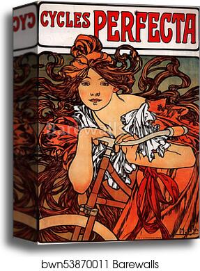 Cycles Perfecta by Alphonse Mucha, Canvas Print