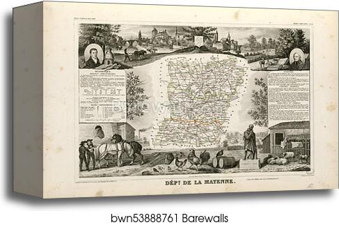 Dépt. de la Mayenne (région nord-ouest) by Victor Jules Levasseur, Canvas Print Dépt. de la Mayenne (région nord-ouest) by Victor Jules Levasseur, Canvas Print