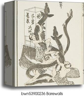 Big Eels by Katsushika Hokusai, Canvas Print