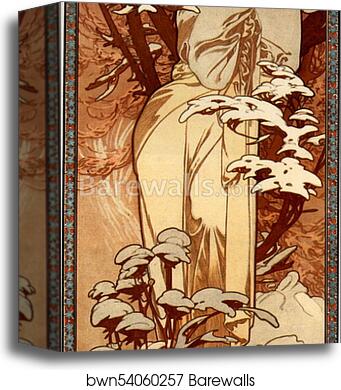 Winter by Alphonse Mucha, Canvas Print