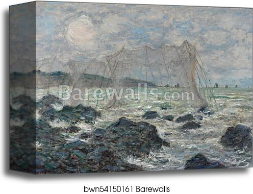Fishing nets at Pourville by Claude Monet, Canvas Print
