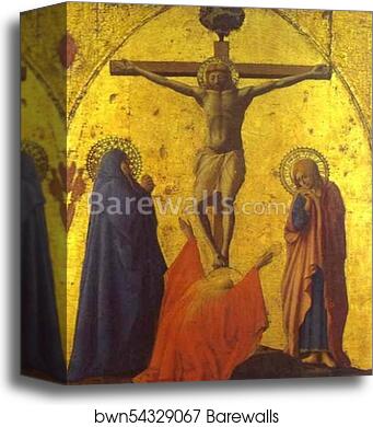 Crucifixion. Panel from the Pisa Altar by Masaccio, Canvas Print
