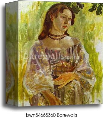 Young Girl with a Necklace by Victor Borisov-Musatov, Canvas Print Young Girl with a Necklace by Victor Borisov-Musatov, Canvas Print