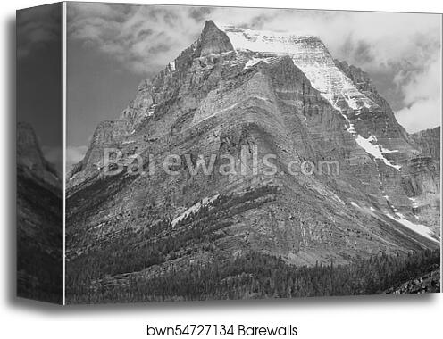 Full view of mountain, "Going-to-the-Sun Mountain, Glacier National Park," Montana.  Photographs of National Parks and Monuments, compiled 1941 - 1942, documenting the period ca. 1933 - 1942 by Ansel Adams (1902-1984), Canvas Print