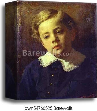 Portrait of Sergey Kramskoy, the Artist's Son, as a Child by Ivan Kramskoy, Canvas Print