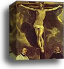 Christ on the Cross Adored by Two Donors by El Greco, Canvas Print