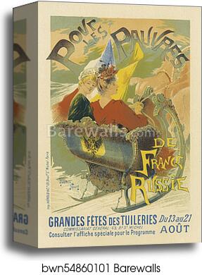 Les grandes fêtes des Tuileries, "Pour les pauvres de France et de Russie" by Gaston Noury, Canvas Print