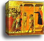 Maestà (back, central panel) The Flagellation by Duccio Di Buoninsegna, Canvas Print