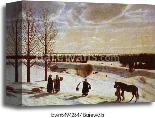 Winter by Nikifor Krylov, Canvas Print