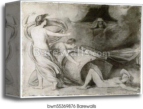 Atossa's Dream by George Romney, Canvas Print