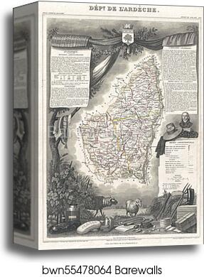 Dept. de L'Ardeche by Victor Jules Levasseur, Canvas Print