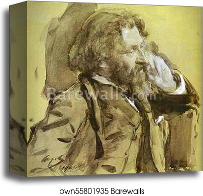 Portrait of the Artist Ilya Repin by Valentin Serov, Canvas Print