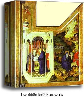 Presentation in the Temple and Flight into Egypt by Melchior Broederlam, Canvas Print