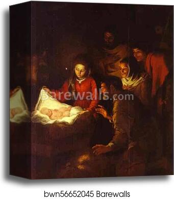 Adoration of the Shepherds by Bartolomé Esteban Murillo, Canvas Print