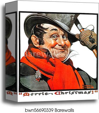 Merrie Christmas by Norman Rockwell, Canvas Print
