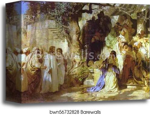 Christ and Sinner. The First Meeting of Christ and Mary Magdalene by Henryk Hector Siemiradzki, Canvas Print Christ and Sinner. The First Meeting of Christ and Mary Magdalene by Henryk Hector Siemiradzki, Canvas Print
