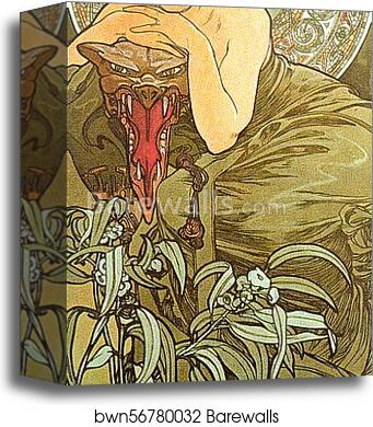 Emerald by Alphonse Mucha, Canvas Print