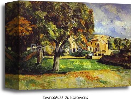 Trees in Park. The Jas de Bouffan by Paul Cézanne, Canvas Print