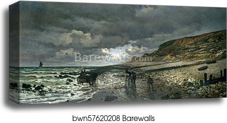 La Pointe de la Hève at Low Tide by Claude Monet, Canvas Print