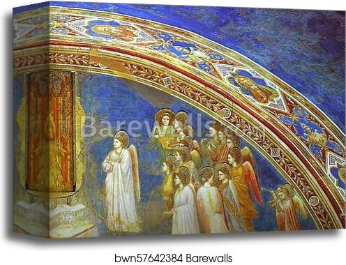 The Mission of Archangel Gabriel. Detail by Giotto, Canvas Print The Mission of Archangel Gabriel. Detail by Giotto, Canvas Print