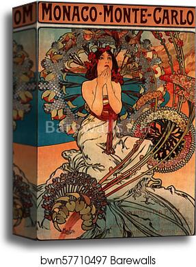 Monaco. Monte-Carlo by Alphonse Mucha, Canvas Print
