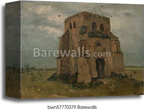 The old church tower at Nuenen (`The peasants' churchyard') by Vincent Van Gogh, Canvas Print The old church tower at Nuenen (`The peasants' churchyard') by Vincent Van Gogh, Canvas Print