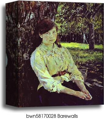 Girl in the Sunlight. Portrait of Maria Simonovich by Valentin Serov, Canvas Print