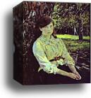 Girl in the Sunlight. Portrait of Maria Simonovich by Valentin Serov, Canvas Print