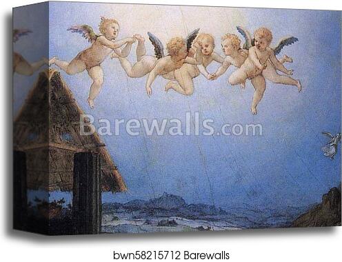 Adoration of the Shepherds. Detail by Agnolo Bronzino, Canvas Print