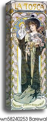 La Tosca by Alphonse Mucha, Canvas Print