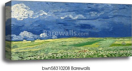 Wheatfield under thunderclouds by Vincent Van Gogh, Canvas Print