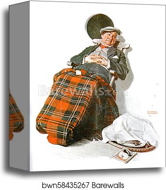 Relaxing in Chair by Norman Rockwell, Canvas Print