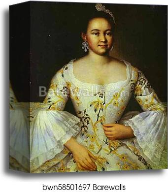 Portrait of S. S. Yakovleva by Ivan Vishnyakov, Canvas Print