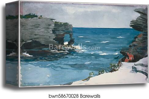Rocky Shore, Bermuda by Winslow Homer, Canvas Print